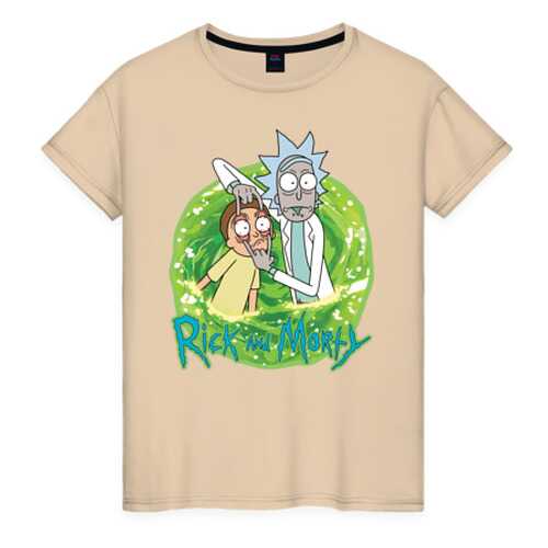 Футболка женская ВсеМайки Rick Sanchez and Morty Smith бежевая 4XL в Savage